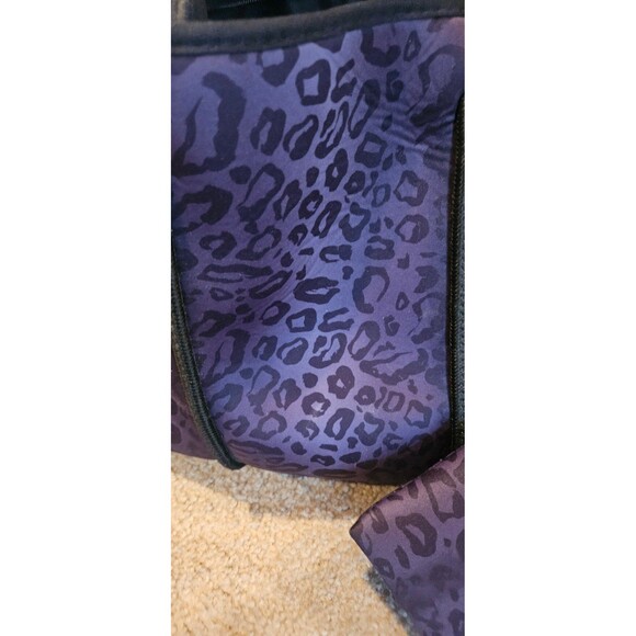 The Marissa Neoprene Purple and Black Tote W/Small Bag - Picture 3 of 12